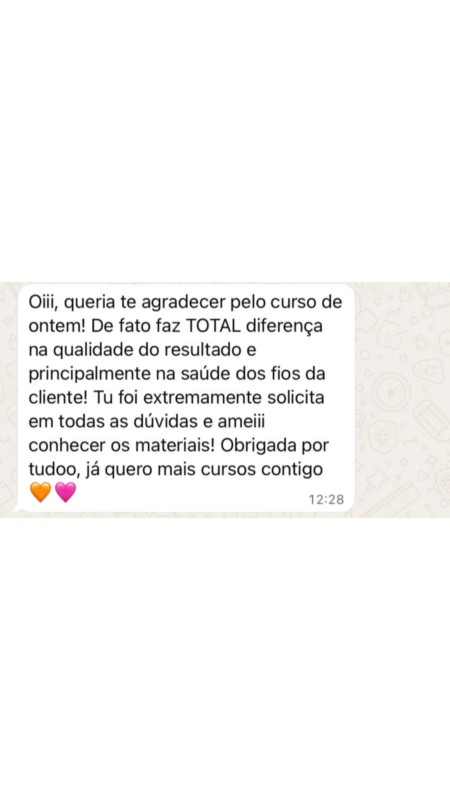 Print de depoimento de aluna