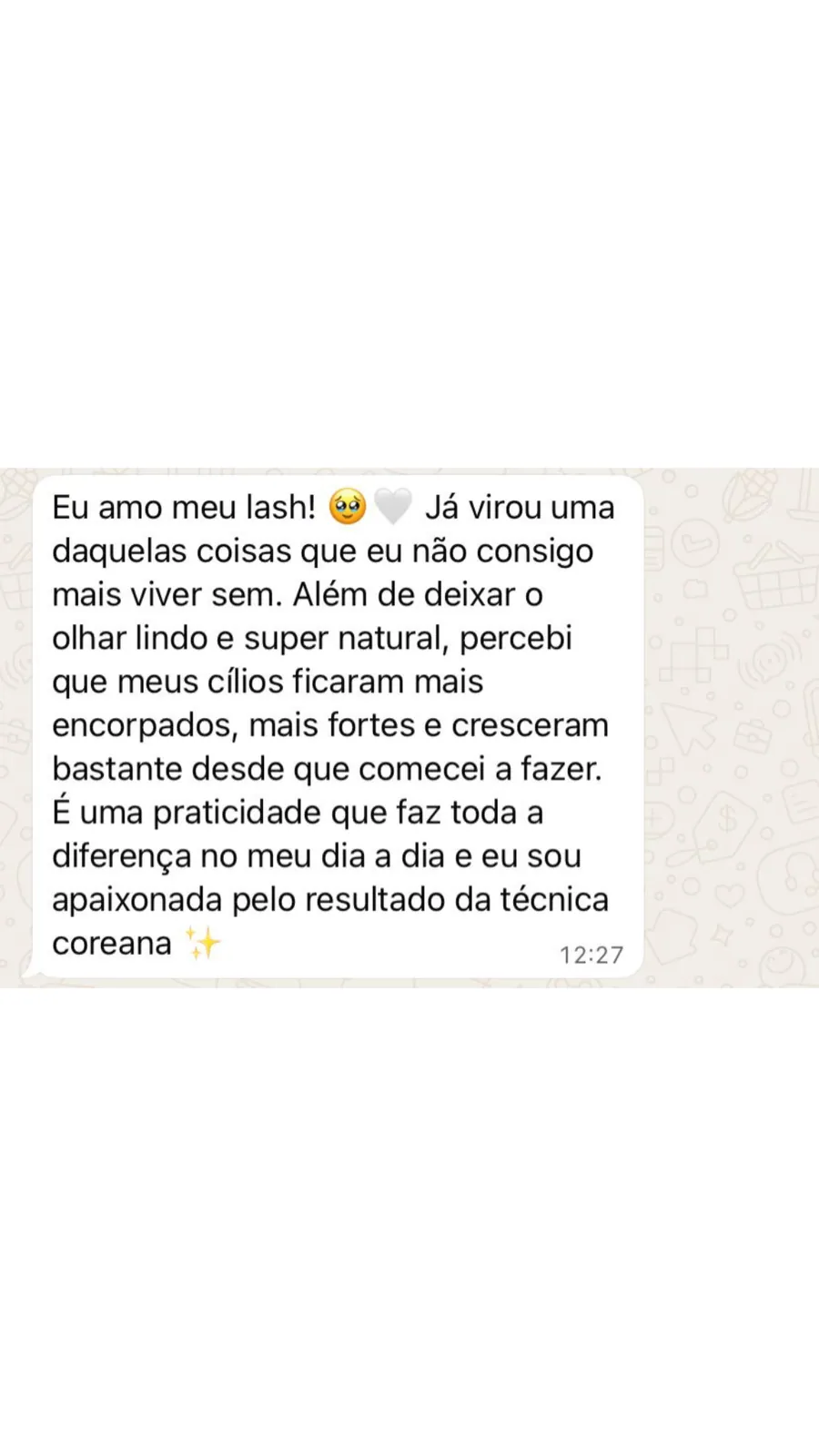 Print de depoimento de aluna