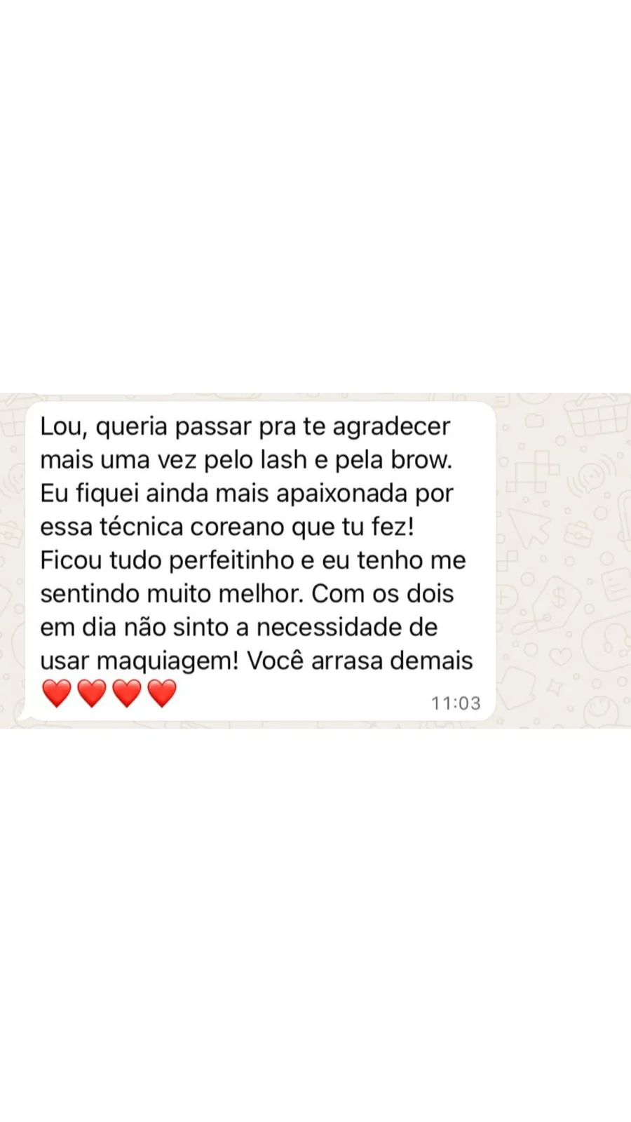 Print de depoimento de aluna